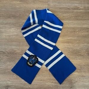 Ravenclaw House Harry Potter Blue Striped Knit Scarf with Patch